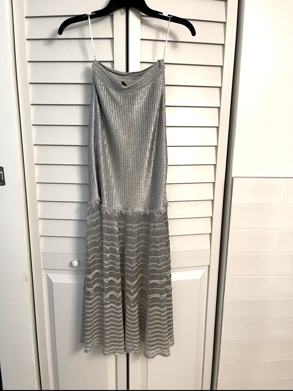 Alexander McQueen Silver Metallic Maxi Slip Skirt